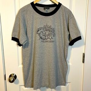 BC Ethic heather gray ringer tee w/ ‘Half Baked’ chef graphic sz L
